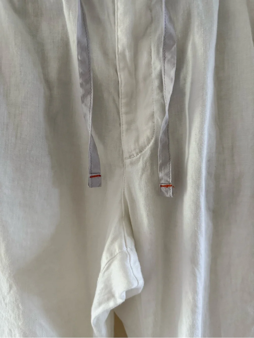 Tommy Bahama Men’s White Drawstring Linen-Blend Casual Pants Resort Beach 36x32